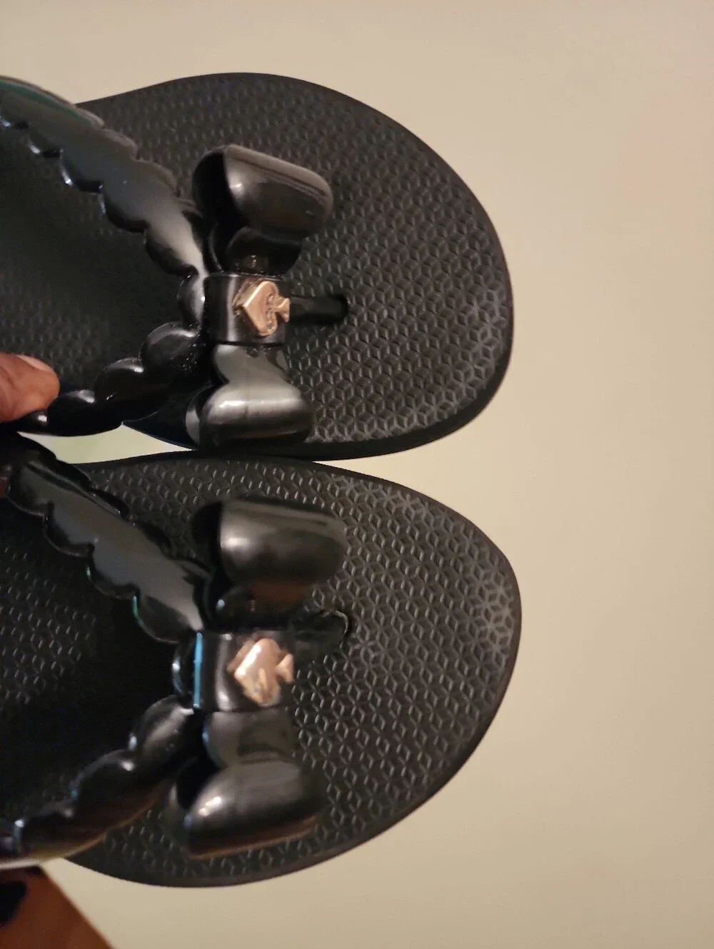kate spade Denise Black Bow Jelly Sandals